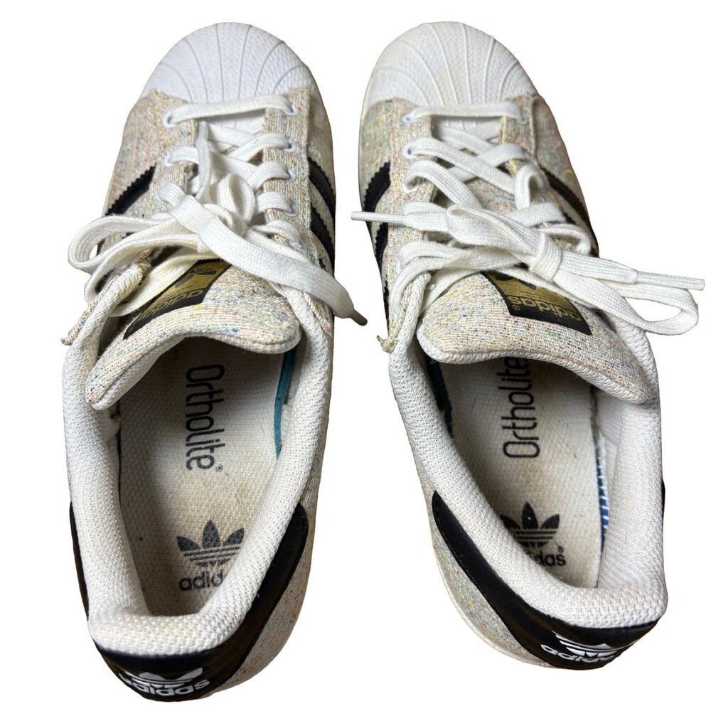 Adidas Superstar Tan Speckled Canvas Shell Toe Sneakers Women 6 - Picture 6 of 10